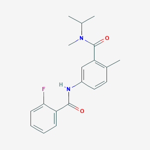 5-[(2-fluorobenzoyl)amino]-N,2-dimethyl-N-propan-2-ylbenzamide