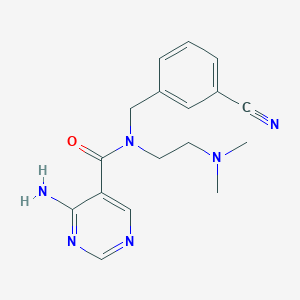 4-amino-N-[(3-cyanophenyl)methyl]-N-[2-(dimethylamino)ethyl]pyrimidine-5-carboxamide