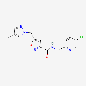 N-[(1S)-1-(5-chloropyridin-2-yl)ethyl]-5-[(4-methylpyrazol-1-yl)methyl]-1,2-oxazole-3-carboxamide