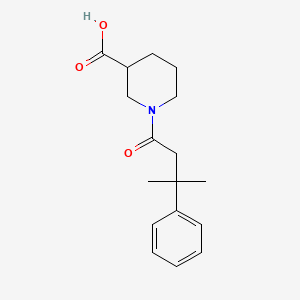 1-(3-Methyl-3-phenylbutanoyl)piperidine-3-carboxylic acid