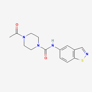 4-acetyl-N-(1,2-benzothiazol-5-yl)piperazine-1-carboxamide