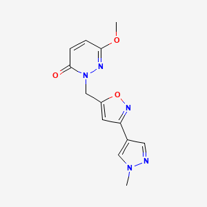 6-Methoxy-2-[[3-(1-methylpyrazol-4-yl)-1,2-oxazol-5-yl]methyl]pyridazin-3-one