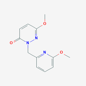 molecular formula C12H13N3O3 B7678933 6-Methoxy-2-[(6-methoxypyridin-2-yl)methyl]pyridazin-3-one 