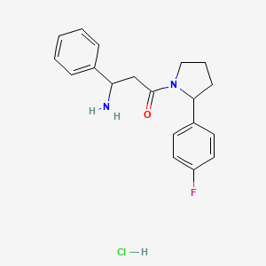 3-Amino-1-[2-(4-fluorophenyl)pyrrolidin-1-yl]-3-phenylpropan-1-one;hydrochloride