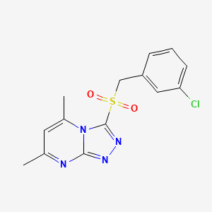 3-[(3-Chlorophenyl)methylsulfonyl]-5,7-dimethyl-[1,2,4]triazolo[4,3-a]pyrimidine