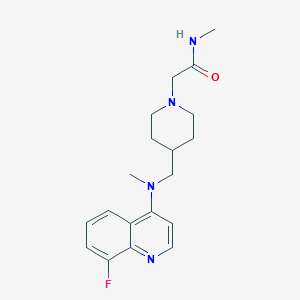 2-[4-[[(8-fluoroquinolin-4-yl)-methylamino]methyl]piperidin-1-yl]-N-methylacetamide