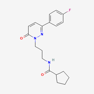 N-[3-[3-(4-fluorophenyl)-6-oxopyridazin-1-yl]propyl]cyclopentanecarboxamide