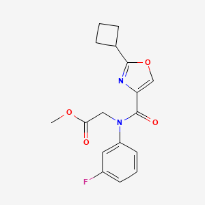 methyl 2-(N-(2-cyclobutyl-1,3-oxazole-4-carbonyl)-3-fluoroanilino)acetate