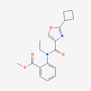 Methyl 2-[(2-cyclobutyl-1,3-oxazole-4-carbonyl)-ethylamino]benzoate