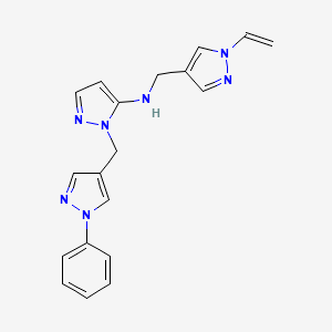 N-[(1-ethenylpyrazol-4-yl)methyl]-2-[(1-phenylpyrazol-4-yl)methyl]pyrazol-3-amine