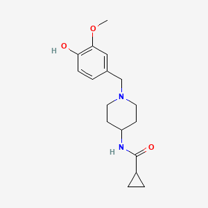 N-[1-[(4-hydroxy-3-methoxyphenyl)methyl]piperidin-4-yl]cyclopropanecarboxamide