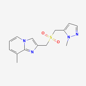 8-Methyl-2-[(2-methylpyrazol-3-yl)methylsulfonylmethyl]imidazo[1,2-a]pyridine