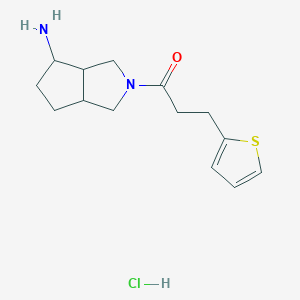 1-(4-amino-3,3a,4,5,6,6a-hexahydro-1H-cyclopenta[c]pyrrol-2-yl)-3-thiophen-2-ylpropan-1-one;hydrochloride