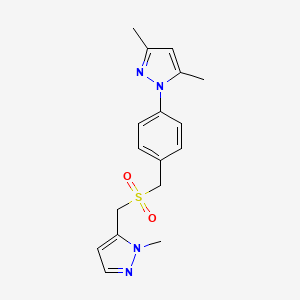 3,5-Dimethyl-1-[4-[(2-methylpyrazol-3-yl)methylsulfonylmethyl]phenyl]pyrazole