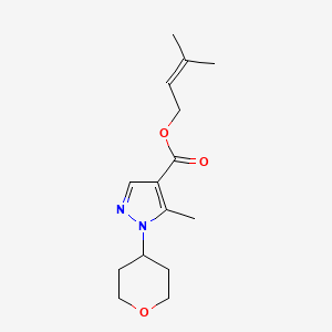 3-Methylbut-2-enyl 5-methyl-1-(oxan-4-yl)pyrazole-4-carboxylate