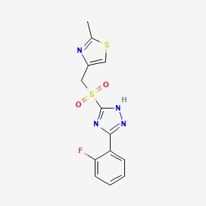 4-[[3-(2-fluorophenyl)-1H-1,2,4-triazol-5-yl]sulfonylmethyl]-2-methyl-1,3-thiazole