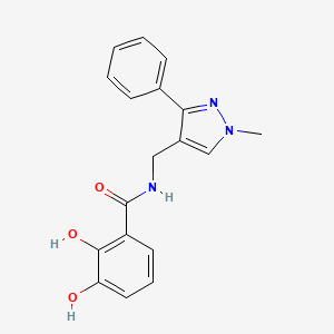 2,3-dihydroxy-N-[(1-methyl-3-phenylpyrazol-4-yl)methyl]benzamide