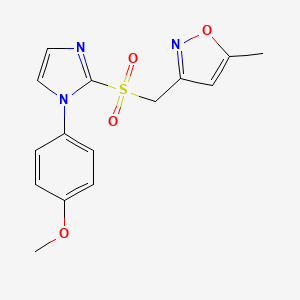 3-[[1-(4-Methoxyphenyl)imidazol-2-yl]sulfonylmethyl]-5-methyl-1,2-oxazole