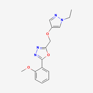 2-[(1-Ethylpyrazol-4-yl)oxymethyl]-5-(2-methoxyphenyl)-1,3,4-oxadiazole