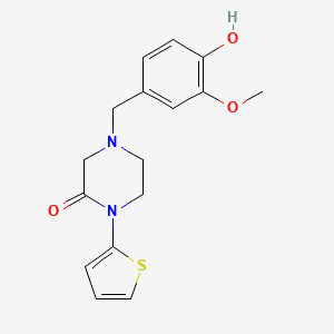 4-[(4-Hydroxy-3-methoxyphenyl)methyl]-1-thiophen-2-ylpiperazin-2-one