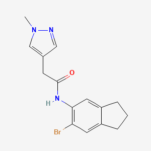 N-(6-bromo-2,3-dihydro-1H-inden-5-yl)-2-(1-methylpyrazol-4-yl)acetamide