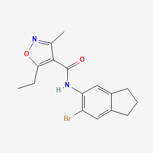 N-(6-bromo-2,3-dihydro-1H-inden-5-yl)-5-ethyl-3-methyl-1,2-oxazole-4-carboxamide