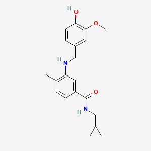 N-(cyclopropylmethyl)-3-[(4-hydroxy-3-methoxyphenyl)methylamino]-4-methylbenzamide