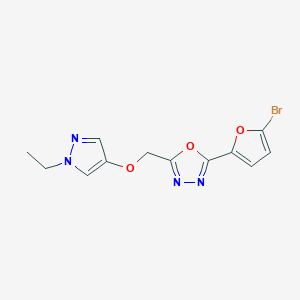 2-(5-Bromofuran-2-yl)-5-[(1-ethylpyrazol-4-yl)oxymethyl]-1,3,4-oxadiazole