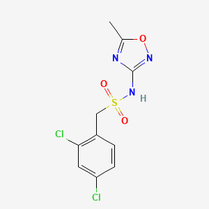 molecular formula C10H9Cl2N3O3S B7679509 1-(2,4-dichlorophenyl)-N-(5-methyl-1,2,4-oxadiazol-3-yl)methanesulfonamide 