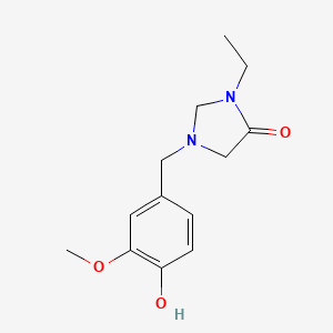 3-Ethyl-1-[(4-hydroxy-3-methoxyphenyl)methyl]imidazolidin-4-one