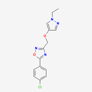 5-(4-Chlorophenyl)-3-[(1-ethylpyrazol-4-yl)oxymethyl]-1,2,4-oxadiazole