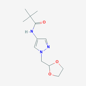 N-[1-(1,3-dioxolan-2-ylmethyl)pyrazol-4-yl]-2,2-dimethylpropanamide