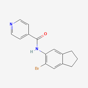 N-(6-bromo-2,3-dihydro-1H-inden-5-yl)pyridine-4-carboxamide