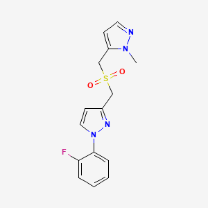 1-(2-Fluorophenyl)-3-[(2-methylpyrazol-3-yl)methylsulfonylmethyl]pyrazole