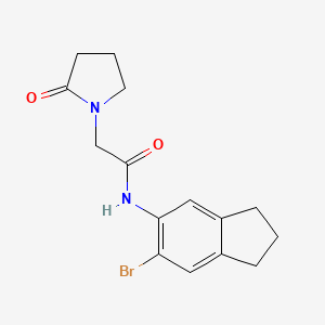 N-(6-bromo-2,3-dihydro-1H-inden-5-yl)-2-(2-oxopyrrolidin-1-yl)acetamide