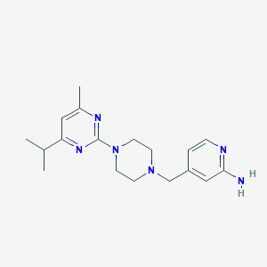 molecular formula C18H26N6 B7679598 4-[[4-(4-Methyl-6-propan-2-ylpyrimidin-2-yl)piperazin-1-yl]methyl]pyridin-2-amine 