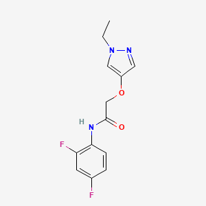 molecular formula C13H13F2N3O2 B7679606 N-(2,4-difluorophenyl)-2-(1-ethylpyrazol-4-yl)oxyacetamide 