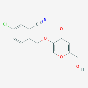 5-Chloro-2-[[6-(hydroxymethyl)-4-oxopyran-3-yl]oxymethyl]benzonitrile