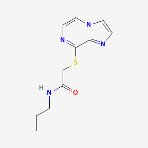 molecular formula C11H14N4OS B7679632 2-imidazo[1,2-a]pyrazin-8-ylsulfanyl-N-propylacetamide 