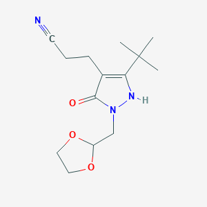 3-[5-tert-butyl-2-(1,3-dioxolan-2-ylmethyl)-3-oxo-1H-pyrazol-4-yl]propanenitrile