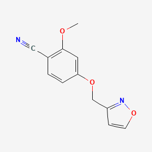molecular formula C12H10N2O3 B7679641 2-Methoxy-4-(1,2-oxazol-3-ylmethoxy)benzonitrile 
