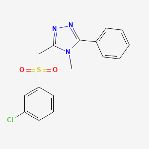 molecular formula C16H14ClN3O2S B7679652 3-[(3-Chlorophenyl)sulfonylmethyl]-4-methyl-5-phenyl-1,2,4-triazole 