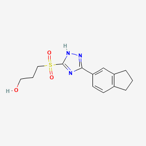 3-[[3-(2,3-dihydro-1H-inden-5-yl)-1H-1,2,4-triazol-5-yl]sulfonyl]propan-1-ol