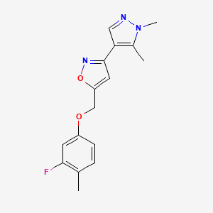 3-(1,5-Dimethylpyrazol-4-yl)-5-[(3-fluoro-4-methylphenoxy)methyl]-1,2-oxazole