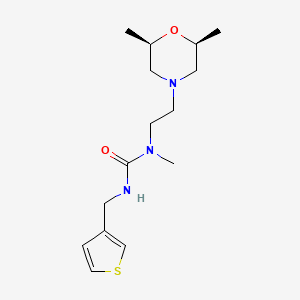 molecular formula C15H25N3O2S B7679763 1-[2-[(2S,6R)-2,6-dimethylmorpholin-4-yl]ethyl]-1-methyl-3-(thiophen-3-ylmethyl)urea 