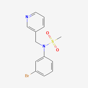 molecular formula C13H13BrN2O2S B7679770 N-(3-bromophenyl)-N-(pyridin-3-ylmethyl)methanesulfonamide 
