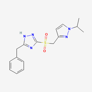 5-benzyl-3-[(1-propan-2-ylpyrazol-3-yl)methylsulfonyl]-1H-1,2,4-triazole