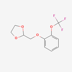 molecular formula C11H11F3O4 B7679824 2-[[2-(Trifluoromethoxy)phenoxy]methyl]-1,3-dioxolane 
