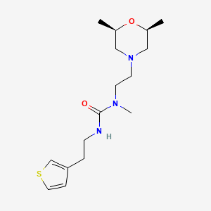 molecular formula C16H27N3O2S B7679836 1-[2-[(2S,6R)-2,6-dimethylmorpholin-4-yl]ethyl]-1-methyl-3-(2-thiophen-3-ylethyl)urea 