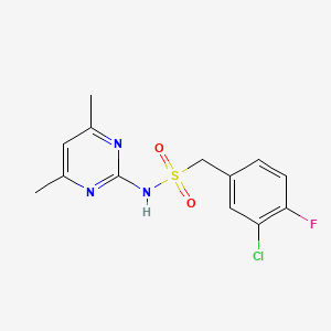 molecular formula C13H13ClFN3O2S B7679856 1-(3-chloro-4-fluorophenyl)-N-(4,6-dimethylpyrimidin-2-yl)methanesulfonamide 